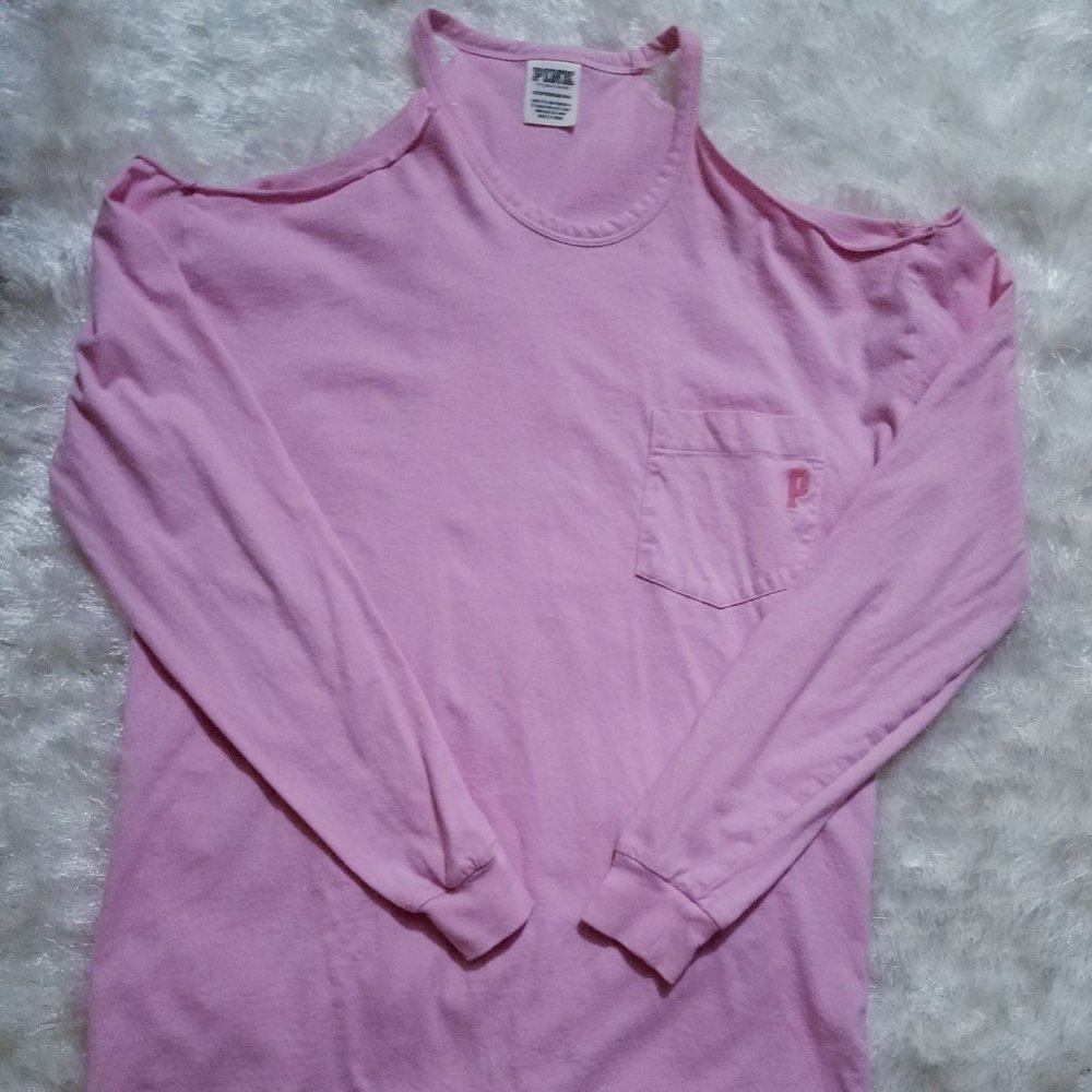 Victoria Secret Pink Cold Shoulder T Shirt